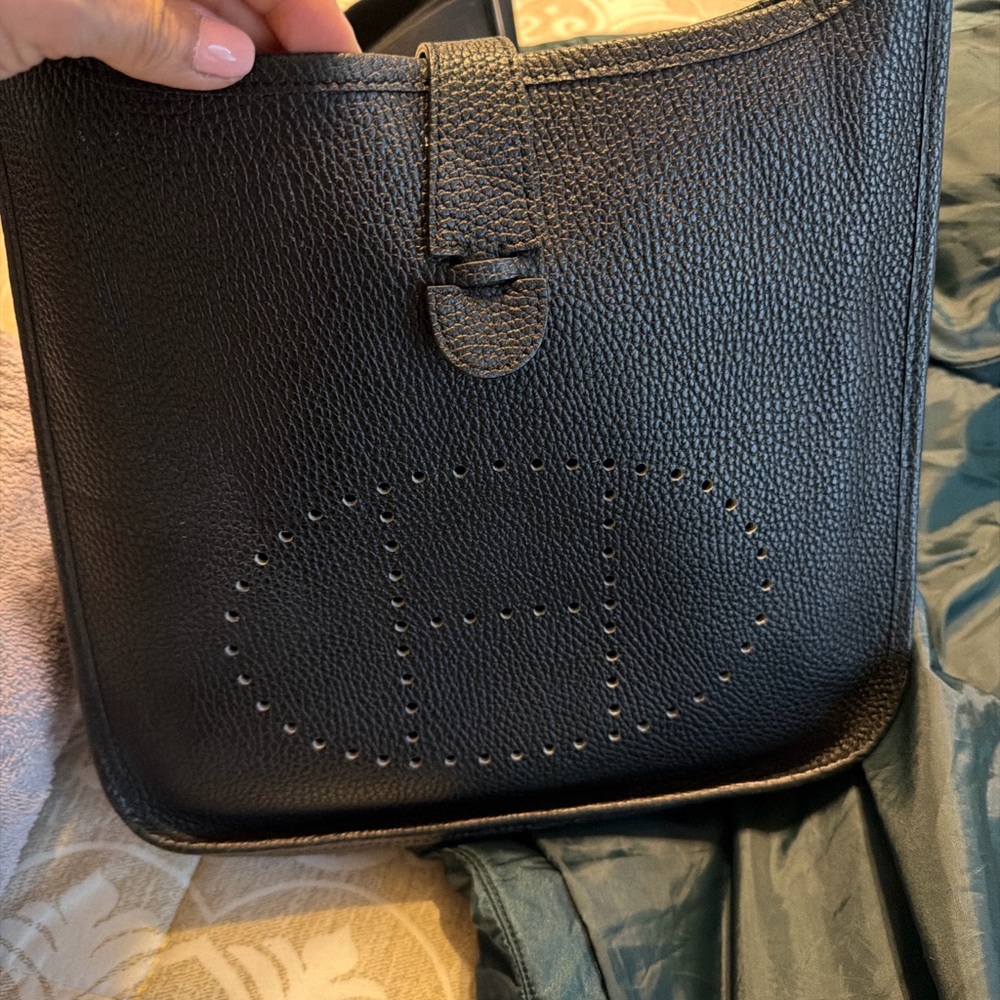 Black Textured Crossbody Bag